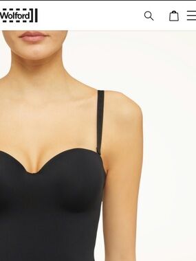 Wolford Black Strapless Bandeau Bodysuit with Removable Straps